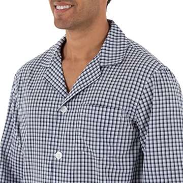 Fruit of the Loom Men's Pajama Set in Navy/White Check