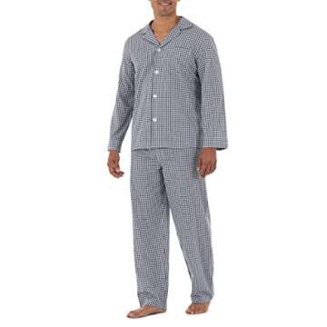 Fruit of the Loom Men's Pajama Set in Navy/White Check