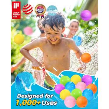 SOPPYCID Reusable Water balloons, Summer Toy Water Toy for Boys and Girls, Pool Beach Toys for Kids ages 3-12, Outdoor Activities Water Toys Self Sealing Water Splash Ball for Fun (18PACK)