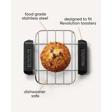 Revolution Toaster Warming Rack – Gently Warms Up Croissants, Buns, Muffins, Pastries, Cookies, Pizza, Pretzels, Tortillas & Other Food – The Ultimate Warmer Tray for Your Revolution Toaster