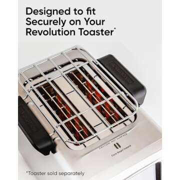 Revolution Toaster Warming Rack – Gently Warms Up Croissants, Buns, Muffins, Pastries, Cookies, Pizza, Pretzels, Tortillas & Other Food – The Ultimate Warmer Tray for Your Revolution Toaster