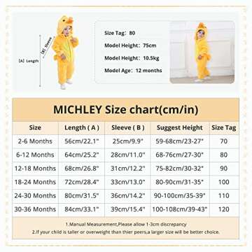 MICHLEY Unisex Baby Winter Hooded Romper Flannel Panda Style Cosplay Clothes ,70cm-(2-5months),Duck