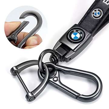 FUWEIALIYAN Car Keychain Keyring Accessories Compatible with BMW Keychain Key Ring for Car 1 3 5 6 Series X5 X6 Z4 X1 X3 X7 7Series Car Key Chain Family Present for Man and Woman