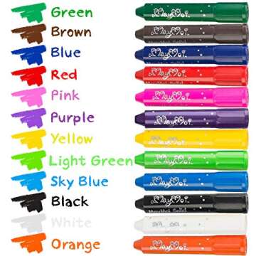 MayMoi Tempera Paint Sticks, Washable Paint Sticks for Kids, Quick Drying & No Mess, Non-Toxic, Best Art Birthday Gifts for Kids (12 Colors)