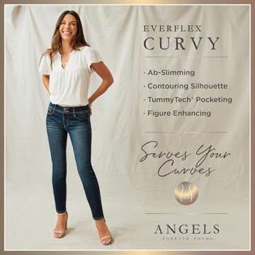 Angels Forever Young Women's Curvy Skinny Jeans, Amaryllis, 16