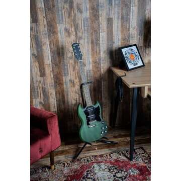 Rok-It Standard Guitar Stand for Acoustic, Electric, or Bass Guitars; (RI-GTRSTD-1)