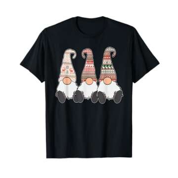 3 Nordic Gnomes Winter Christmas Swedish Tomte Cute Elves T-Shirt