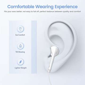 2 Pack-Earbuds for iPhone Headphones Wired with Earphones [MFi Certified](Built-in Microphone & Volume Control) Noise Isolating Headsets Support for iPhone 14/13/12/11/XR/XS/X/8/7/SE/Pro/Pro Max