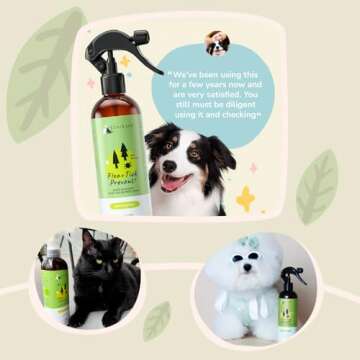 kin+kind Plant-Based Flea & Tick Spray for Dogs and Cats with Lemongrass - Essential for Flea & Tick Treatment - Flea Spray for Dogs and Cats - Pet Supplies 12 fl oz