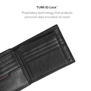 TUMI Bifold Leather Wallet with RFID Blocking