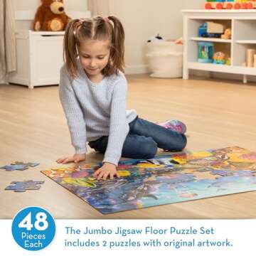 Melissa & Doug Jumbo Jigsaw Floor Puzzle Set - Solar System and Underwater (2 x 3 feet each) - Ocean Puzzles, Planet Puzzles, Educational Puzzles, Large Floor Puzzles For Kids Ages 3+