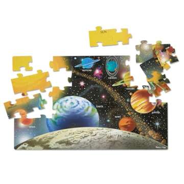 Melissa & Doug Jumbo Jigsaw Floor Puzzle Set - Solar System and Underwater (2 x 3 feet each) - Ocean Puzzles, Planet Puzzles, Educational Puzzles, Large Floor Puzzles For Kids Ages 3+