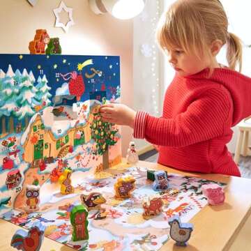 HABA My Very First Advent Calendar Farmyard Themed Wooden Animals, Reusable Advent Calendar & 2024 Advent Calendar Toddler Activities, Made in Germany