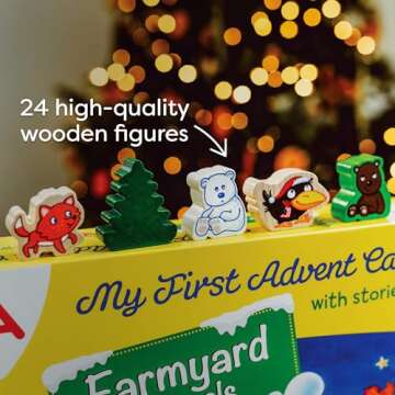 HABA My Very First Advent Calendar Farmyard Themed Wooden Animals, Reusable Advent Calendar & 2024 Advent Calendar Toddler Activities, Made in Germany