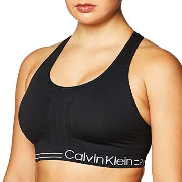 Calvin Klein Performance Women's Medium Impact Reversible Sports Bra, Black, X-Large