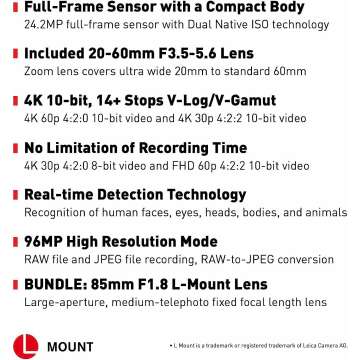 Panasonic LUMIX S5 Mirrorless Camera with 85mm Lens