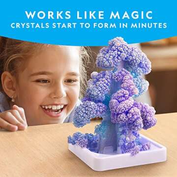 National Geographic Craft Kits for Kids - Crystal Growing Kit, Grow 6 Crystal Trees in Just 6 Hours, Educational Craft Kit with Art Supplies, Geode Specimen, STEM Arts & Crafts Kit (Amazon Exclusive)