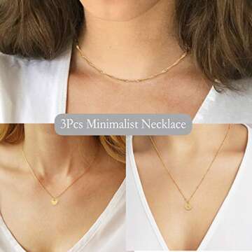 Aisansty Layered Gold Heart Initial Necklaces for Women Gold Plated Handmade Dainty Tiny Heart Personalized Letter Coin Pendant Adjustable Layering Chain Choker Necklaces,K Necklace