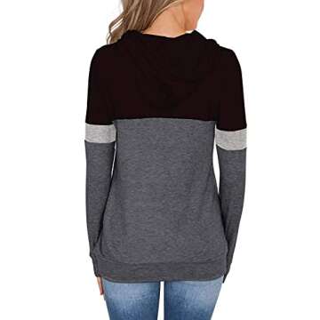 MixShe Womens Fall Fashion 2024 Long Sleeve Shirts for Women Tops Trendy Sweatshirts Hoodies Fashion Outfits Clothes Ladies Casual Tunics Black Gray Small