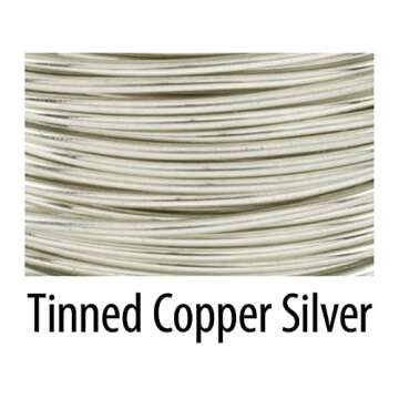 Artistic Wire, 18 Gauge Tarnish Resistant Tinned Copper Craft Wire, Silver Color, 4 yd