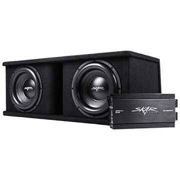 Skar Audio Dual 12" Complete 2,400 Watt SDR Series Subwoofer Bass Package - Includes Loaded Enclosure with Amplifier