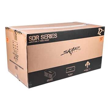 Skar Audio Dual 12" Complete 2,400 Watt SDR Series Subwoofer Bass Package - Includes Loaded Enclosure with Amplifier