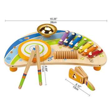 Hape Mighty Mini Band Wooden Percussion Instrument| Preschool Educational Music Toys for Kids