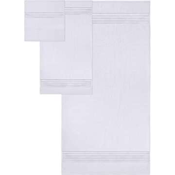 Utopia Towels 8-Piece Premium Towel Set, 2 Bath Towels, 2 Hand Towels, and 4 Wash Cloths, 100% Ring Spun Cotton Highly Absorbent Towels for Bathroom, Sports, and Hotel (White)