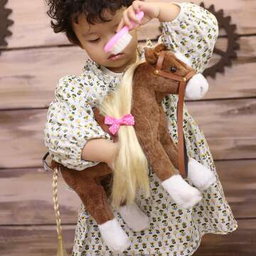 HollyHOME Plush Horse Toy 11in Brown