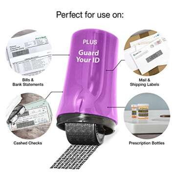 Guard Your ID Advanced Security Roller 2.0 for Identity Theft Prevention Stamping Purple