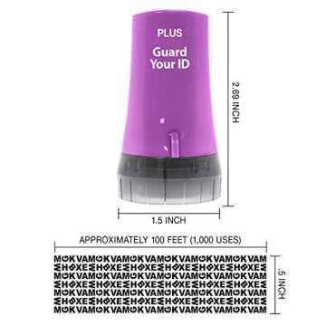 Guard Your ID Advanced Security Roller 2.0 for Identity Theft Prevention Stamping Purple