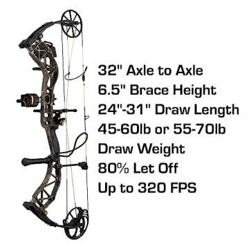 Bear Archery ADAPT Ready to Hunt Adult Compound Bow Package Designed by The Hunting Public, 70 lb. Draw Weight, Right Hand, Veil Whitetail