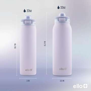 Ello Stainless Steel Water Bottle with Quick Fill