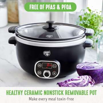 GreenLife 6 Quart Ceramic Slow Cooker: Programmable Healthy Cooking