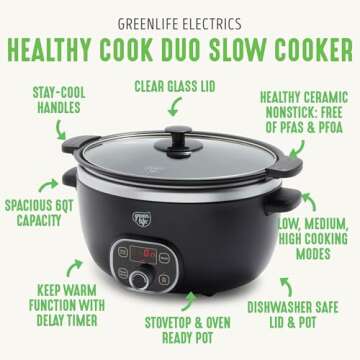 GreenLife 6 Quart PFAS-Free Ceramic Slow Cooker