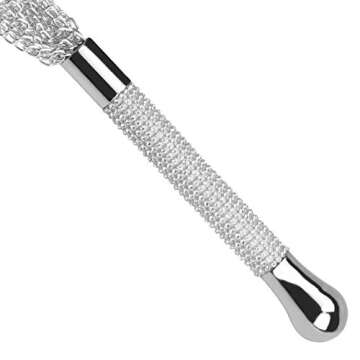 Romi SM BDSM Metal Diamond Handle Chain Whip Flogger Flirting Fantasy Fetish Hand Paddle Flirting Fantasy Sex Toys Fetish Hand Paddle Kinky Restraint Bondage Sex Role Play