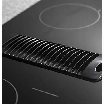 GE PP9830DJBB Profile Series Electric Cooktop with 4 Burners and 3-Speed Downdraft Exhaust System, 30", Black