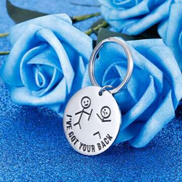 Octamber Funny Gifts Best Friend Keychain for Friends BFF Besties Companion I Got Your Back Stick Figures for Daughter Son Families Women Men Christmas Birthday Valentine Graduation Stocking Stuffers