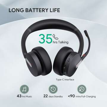 Yealink BH70 Bluetooth Headset with 35h Battery