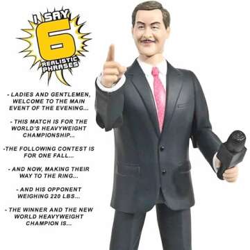 Talking Wrestling Ring Announcer Action Figure for Wrestling Action Figures