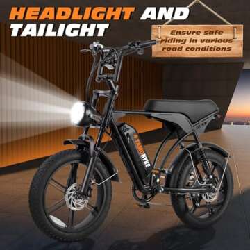 Tamobyke V29/V29Pro Electric Bike for Adults, 1000-2000W 30-34MPH 48V 15.6-31.2AH E-Bike, 20" x4.0 Fat Tire Electric Dirt Bike, Full Suspension Electric Motorcycle Moped Ebike for Commuting