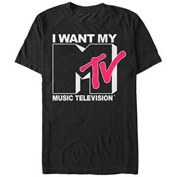 MTV Men's I Want My Music Television T-Shirt - Black - X Large