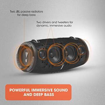 JBL Xtreme 3 - Portable Bluetooth Speaker, Powerful Sound and Deep Bass, IP67 Waterproof, 15 Hours of Playtime, Powerbank, JBL PartyBoost for Multi-speaker Pairing (Black)(Renewed)