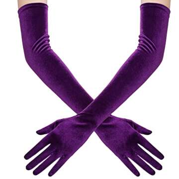 BABEYOND Long Opera Party Gloves - 1920s Flapper Gatsby Costume Accessories Velvet Tea Party Elbow Gloves