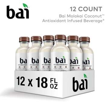 Bai Antioxidant Infused Water Beverage, Molokai Coconut, with Vitamin C and No Artificial Sweeteners, 18 Fluid Ounce Bottle, 12 Pack