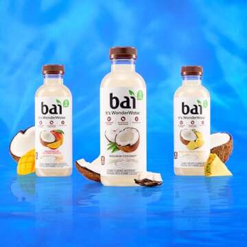 Bai Antioxidant Infused Water Beverage, Molokai Coconut, with Vitamin C and No Artificial Sweeteners, 18 Fluid Ounce Bottle, 12 Pack