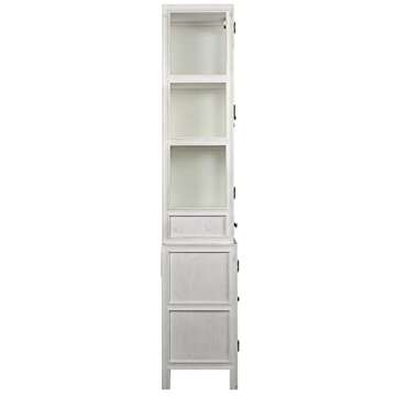 Noir Colonial White Wash Hutch GARM119WH