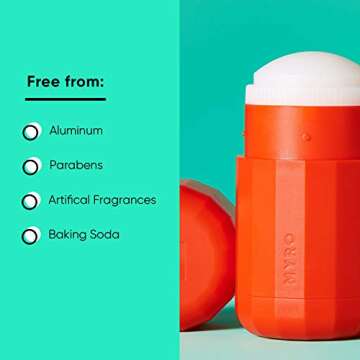 Myro Deodorant | Plant-based, Aluminum Free, Baking Soda Free, Cruelty Free & Vegan Solar Flare Scent with Orange, Juniper, Sunflower