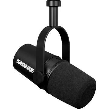 Shure MV7X XLR Podcast Microphone - Pro Quality Dynamic Mic for Podcasting & Vocal Recording, Voice-Isolating Technology, All Metal Construction, Mic Stand Compatible, Optimized Frequency - Black