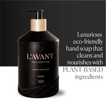 L'AVANT Collective High Performing Hand Soap | Luxurious Ingredients for Soft & Smooth Hands | Fresh Linen Scent | Reusable Glass Bottle (16 Fl Oz)